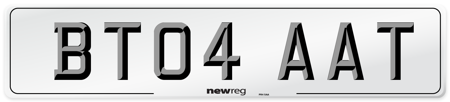 BT04 AAT Number Plate from New Reg